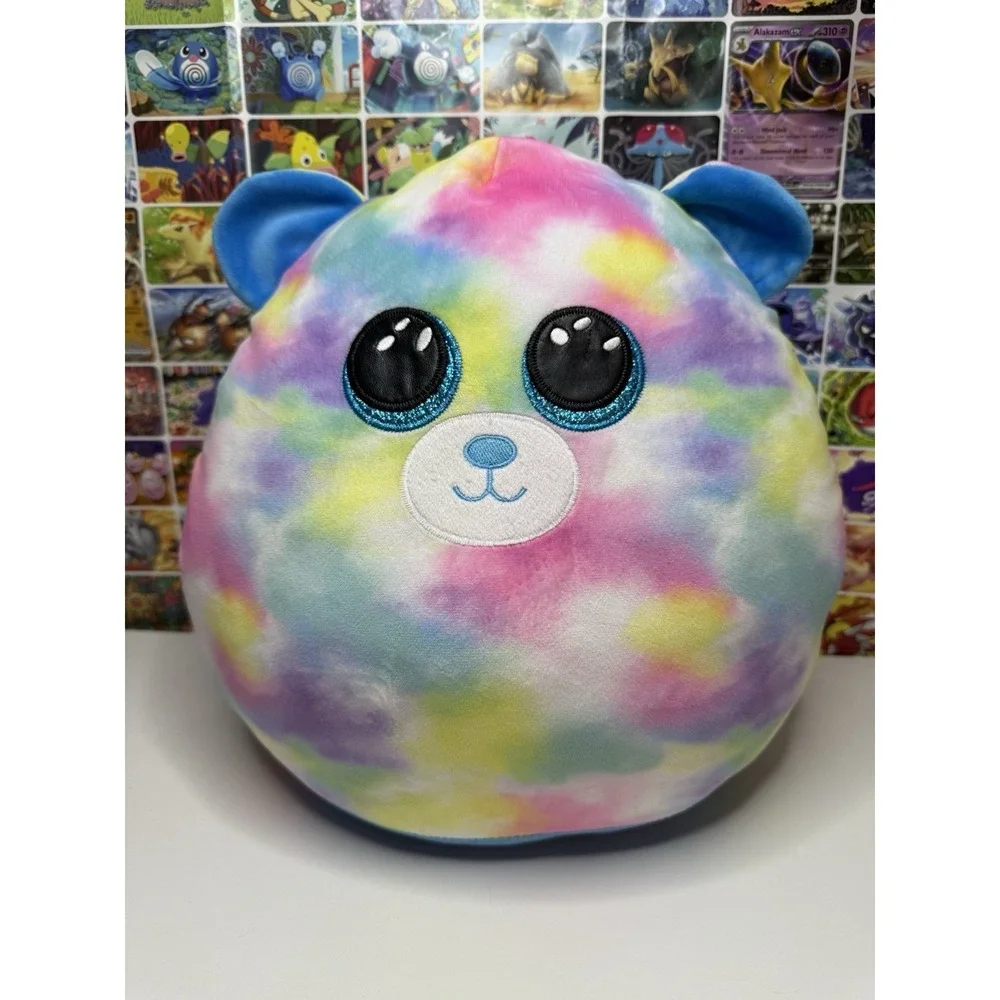 Ty Beanie Ballz Hope Rainbow Tie Dye Bear Plush 14